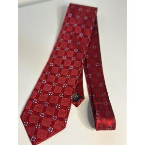 VTG Privado Red Gray Textured Necktie 3.5" Men's Silk Business Formalwear